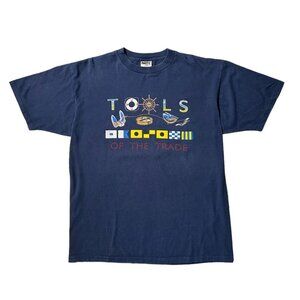 90s vintage sailing t-shirt "Tools of the Trade" single stitch nautical boat.